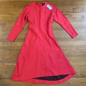 NWT COS Long Sleeve Vibrant Red Midi Dress